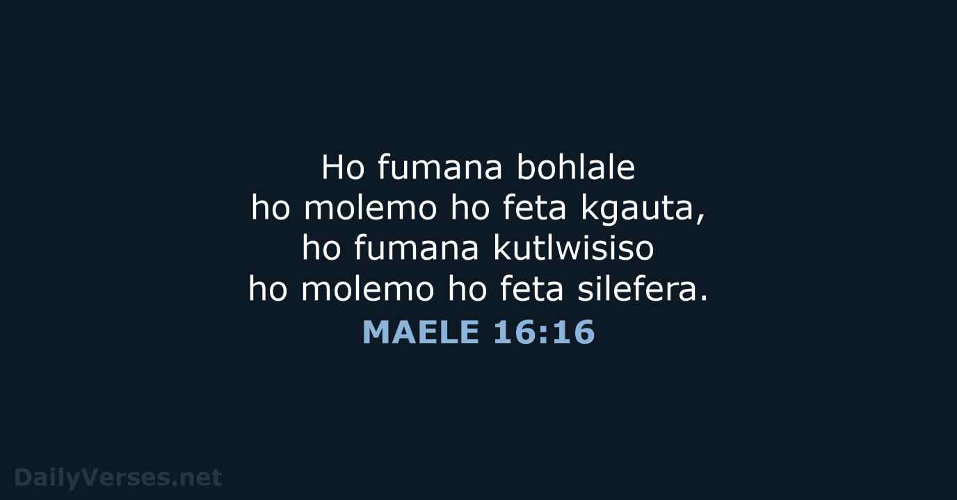 MAELE 16:16 - SSO89