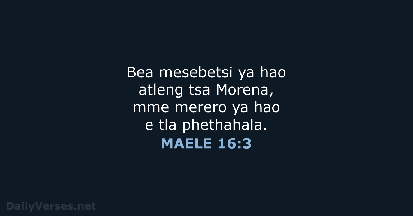 MAELE 16:3 - SSO89