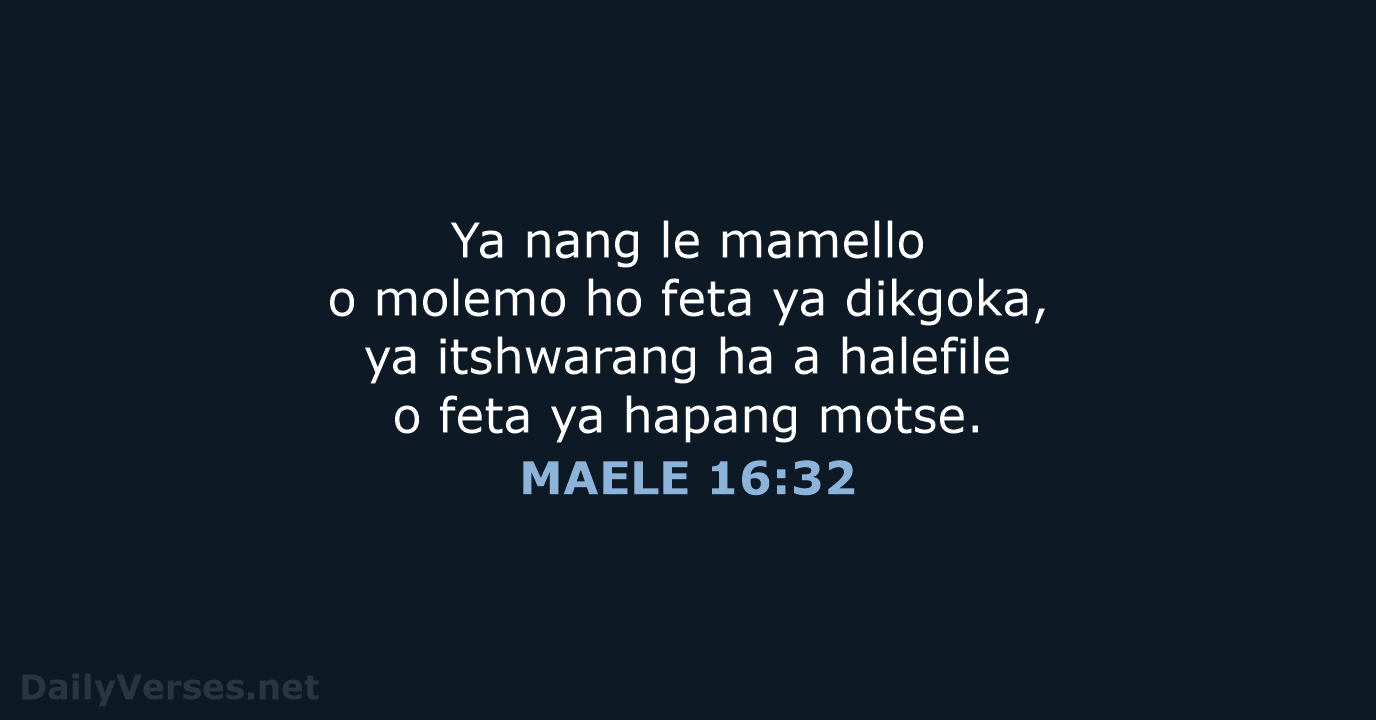 MAELE 16:32 - SSO89