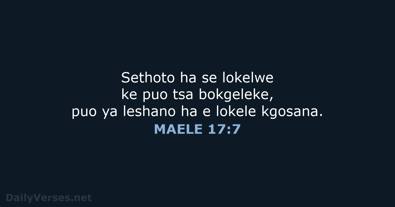 MAELE 17:7 - SSO89