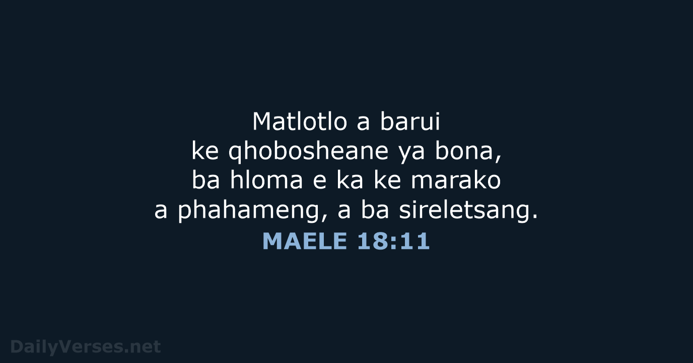 MAELE 18:11 - SSO89