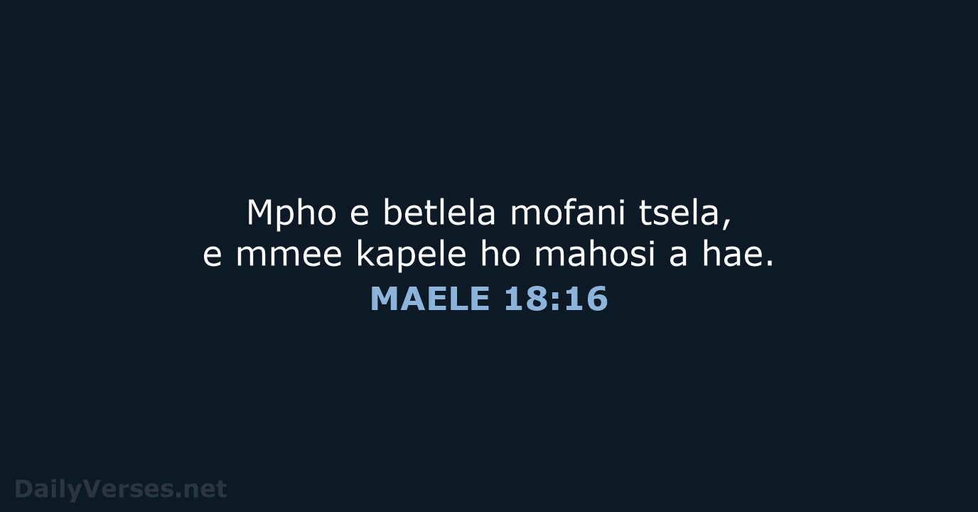 MAELE 18:16 - SSO89