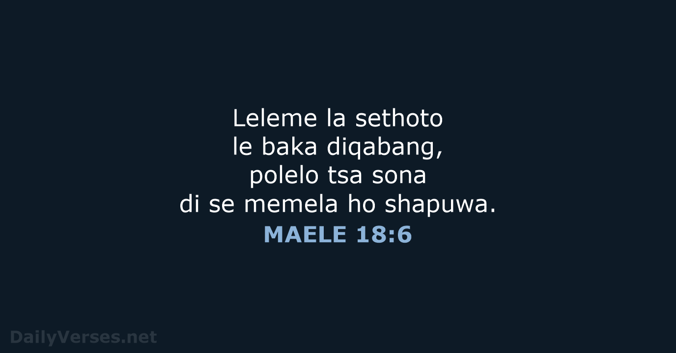 MAELE 18:6 - SSO89