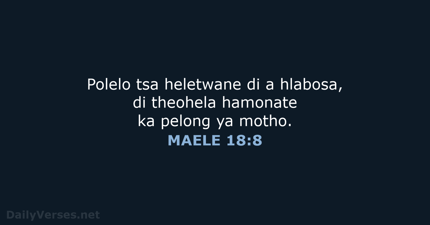MAELE 18:8 - SSO89