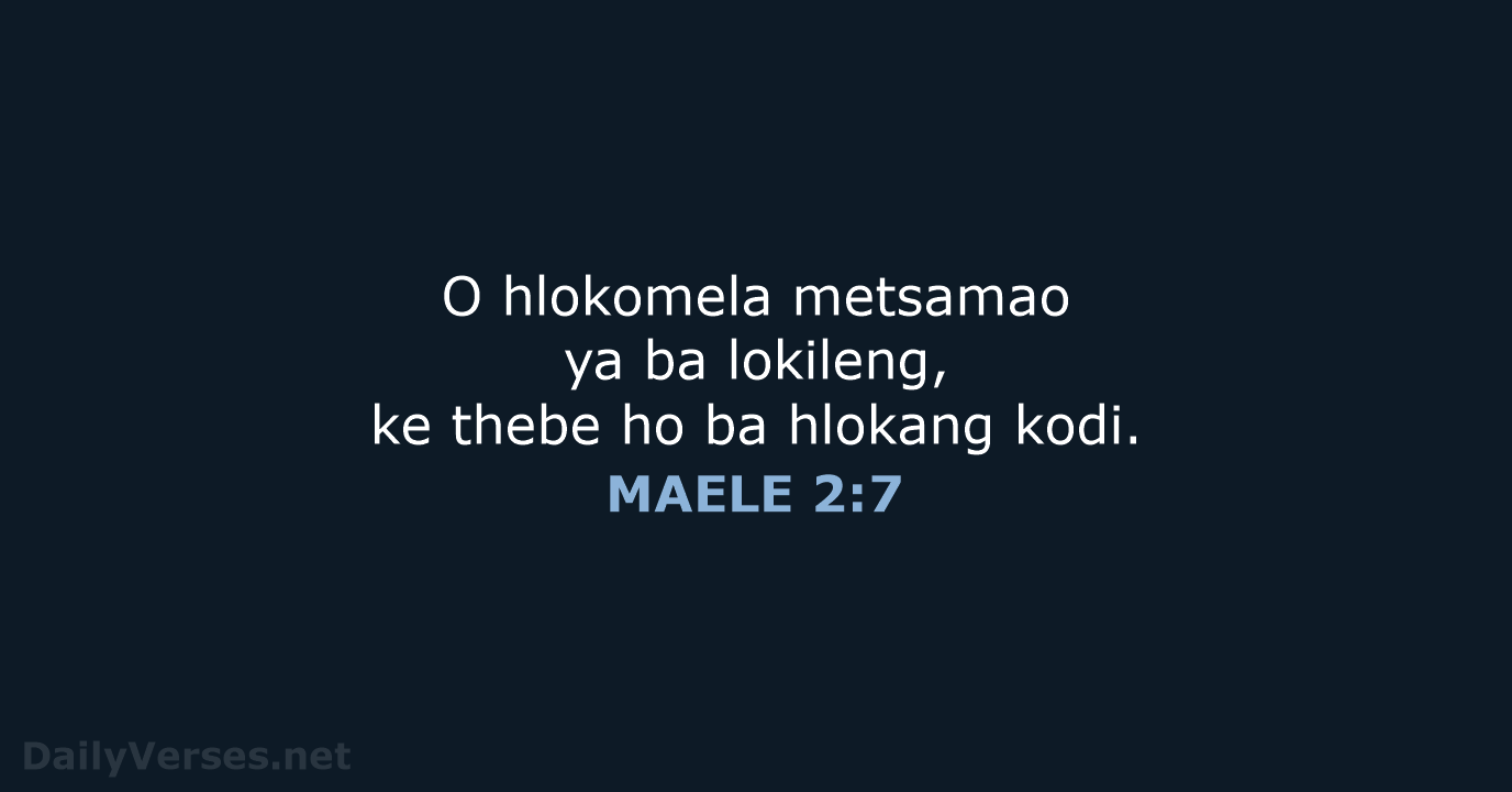 MAELE 2:7 - SSO89