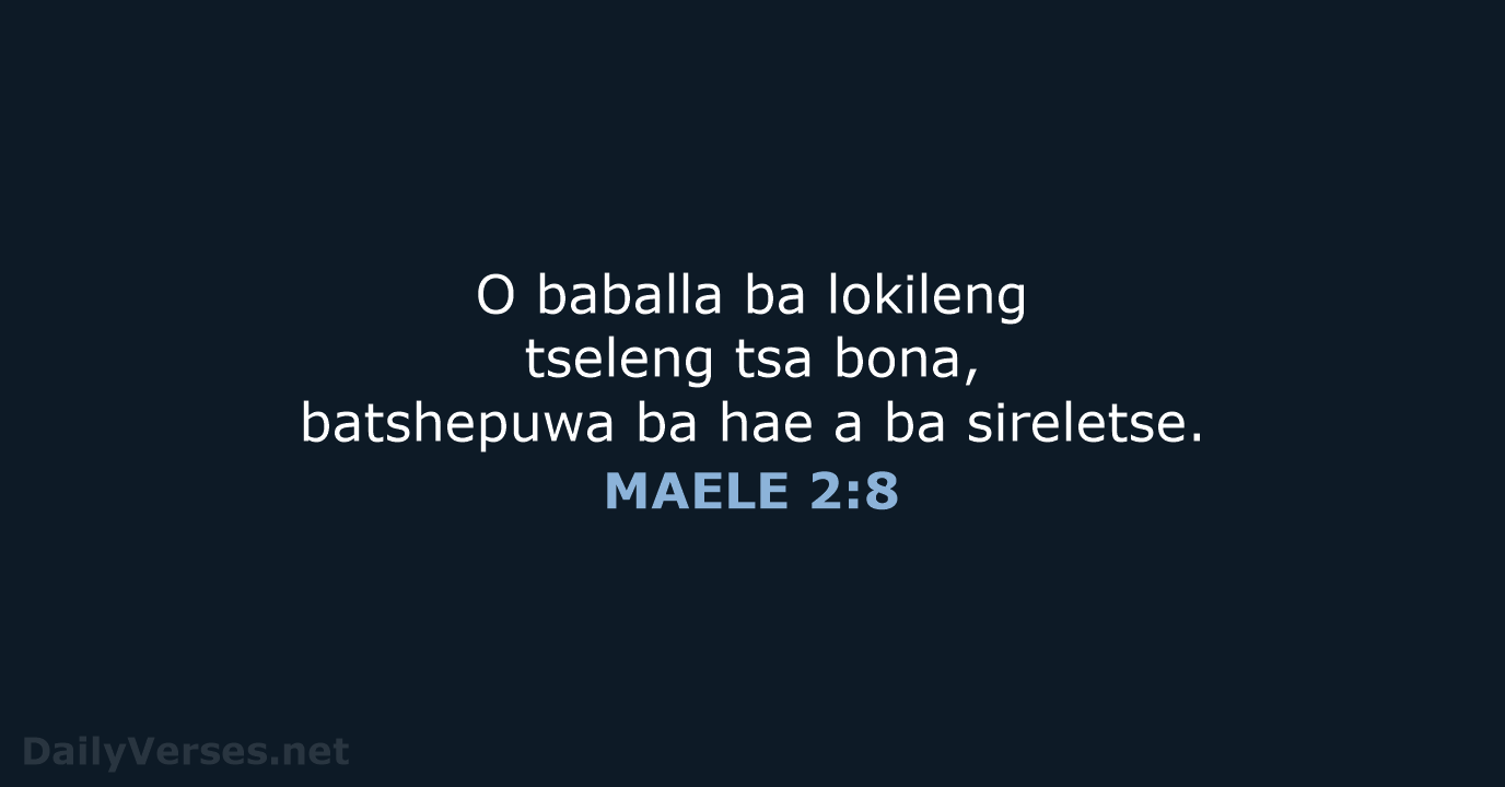 MAELE 2:8 - SSO89