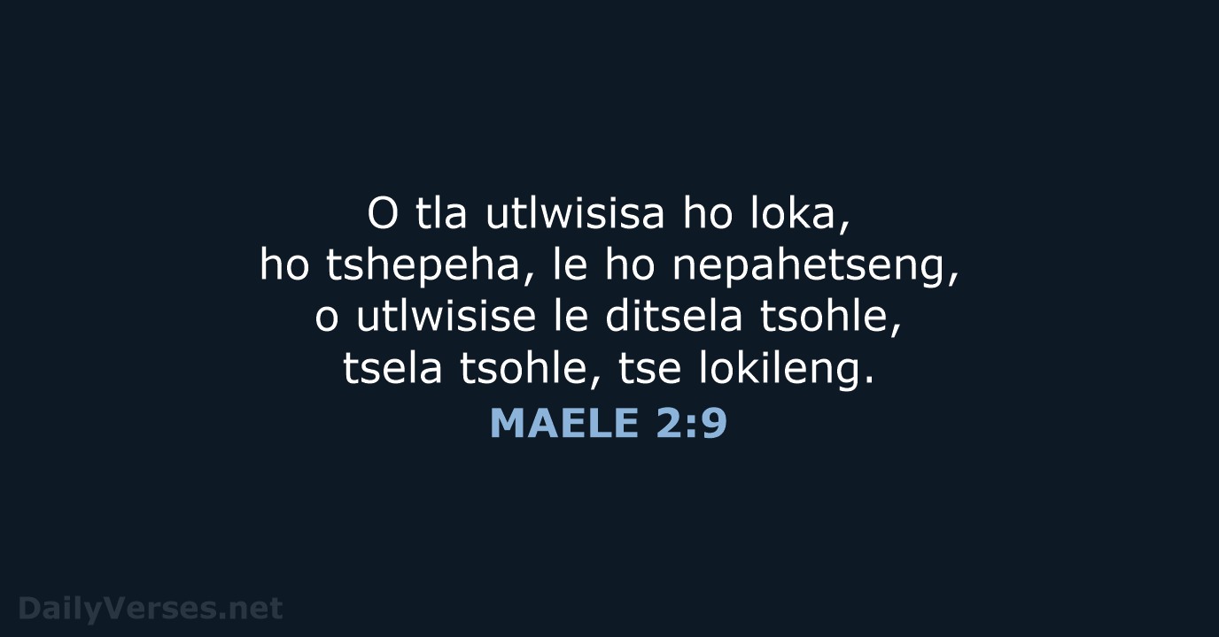 MAELE 2:9 - SSO89