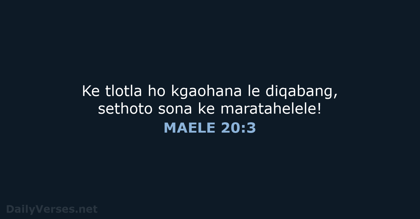 MAELE 20:3 - SSO89