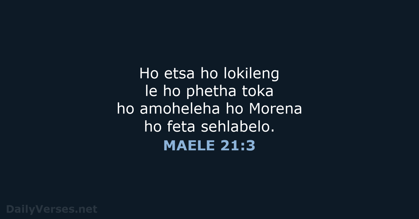 MAELE 21:3 - SSO89