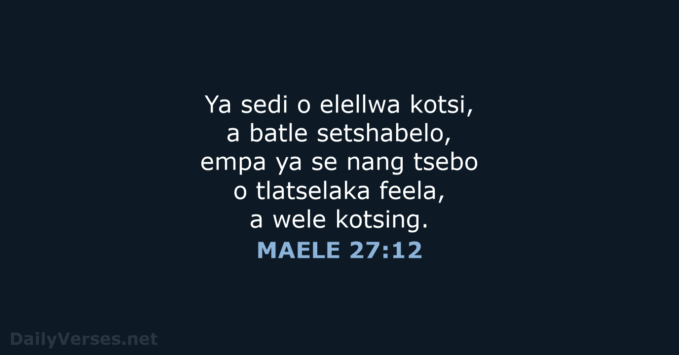 MAELE 27:12 - SSO89