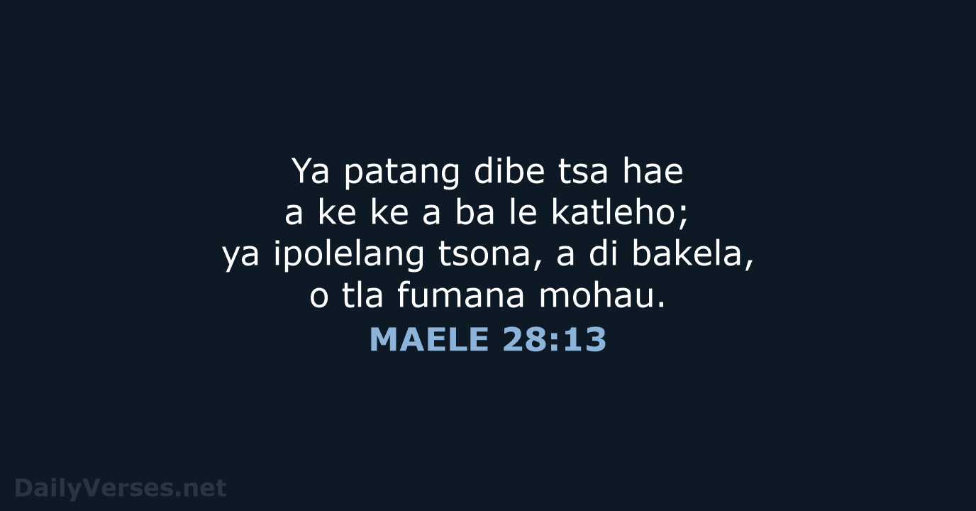 MAELE 28:13 - SSO89