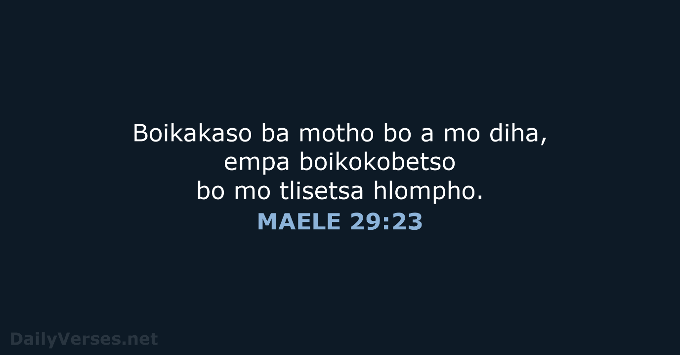 MAELE 29:23 - SSO89