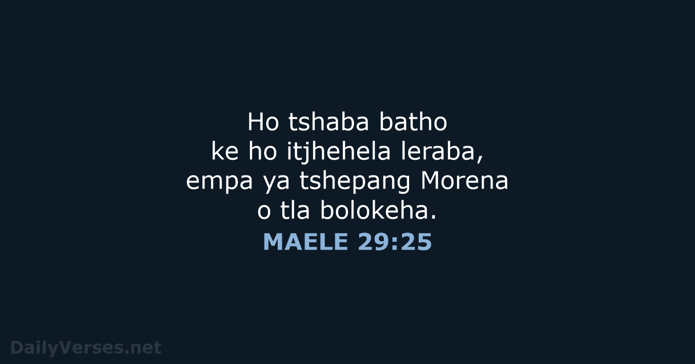MAELE 29:25 - SSO89