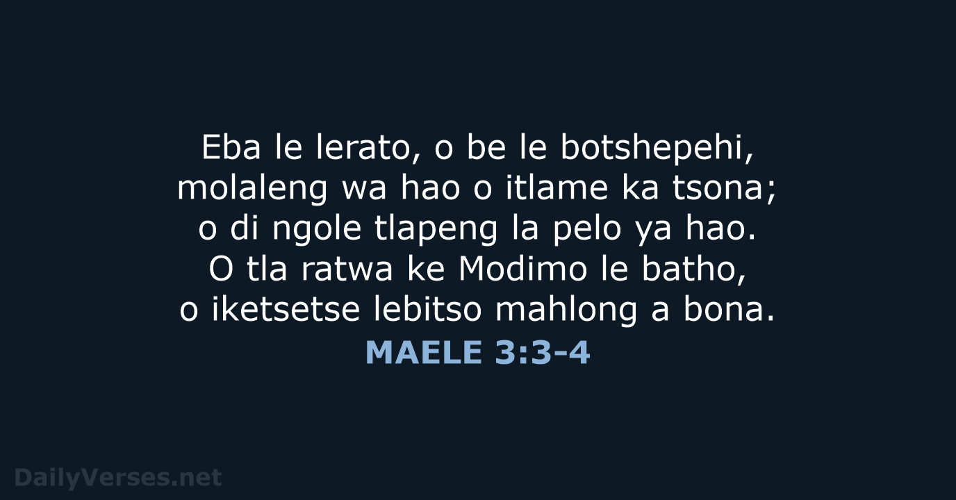 MAELE 3:3-4 - SSO89