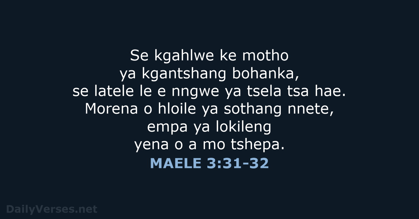 MAELE 3:31-32 - SSO89