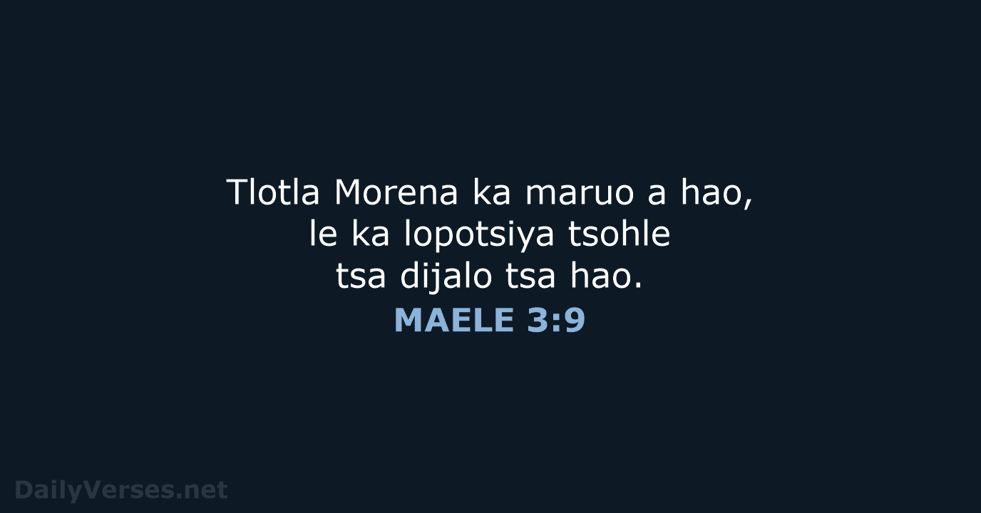 MAELE 3:9 - SSO89