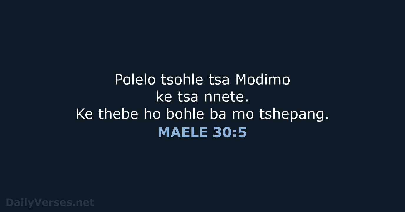 MAELE 30:5 - SSO89