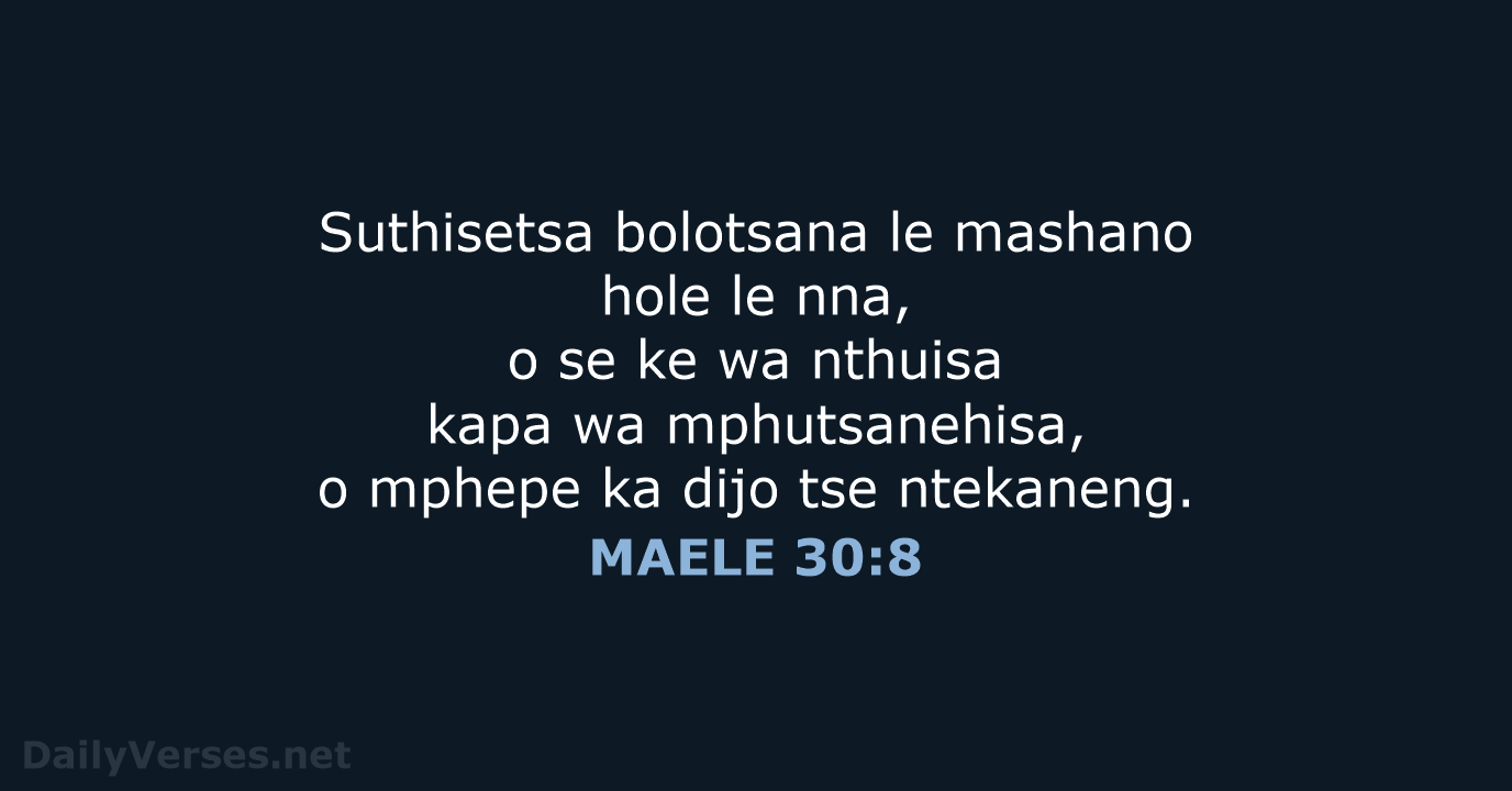 MAELE 30:8 - SSO89
