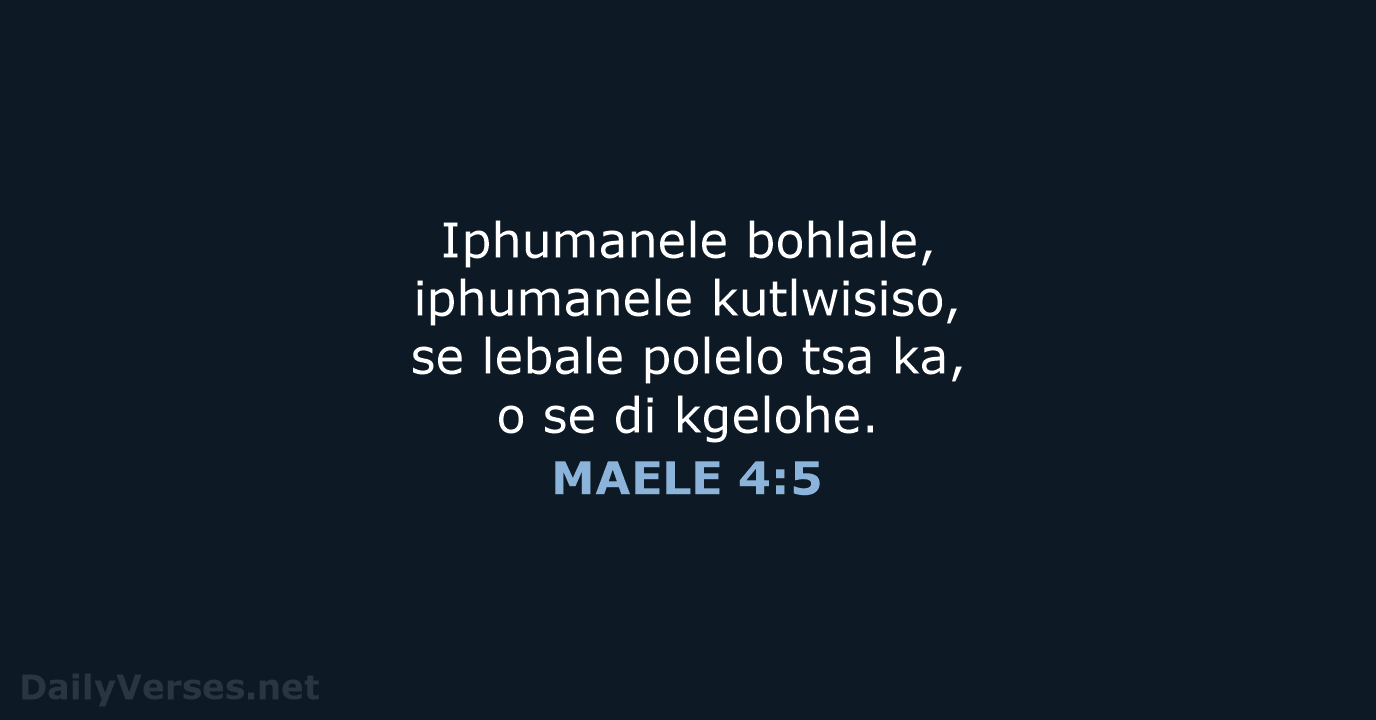 MAELE 4:5 - SSO89