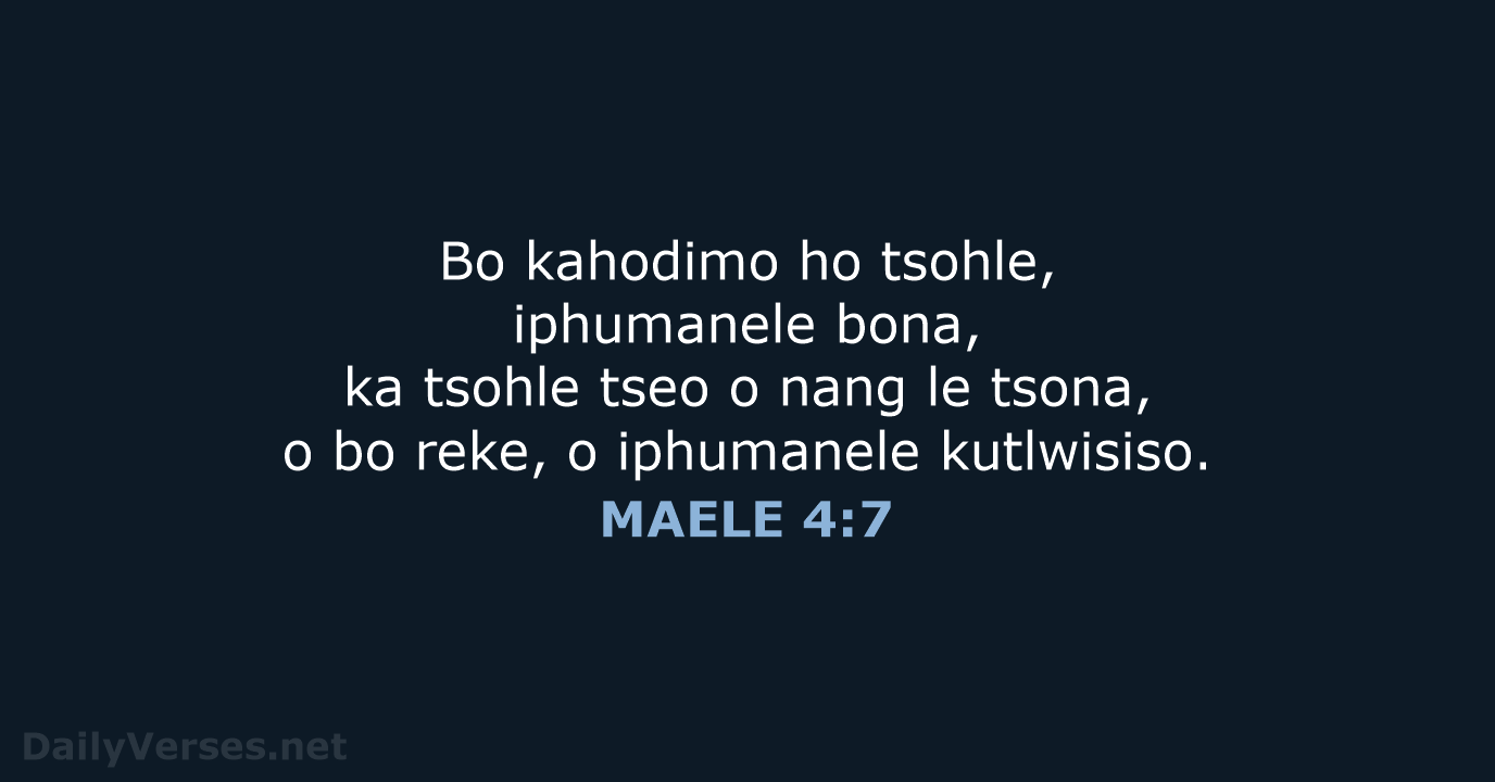 MAELE 4:7 - SSO89