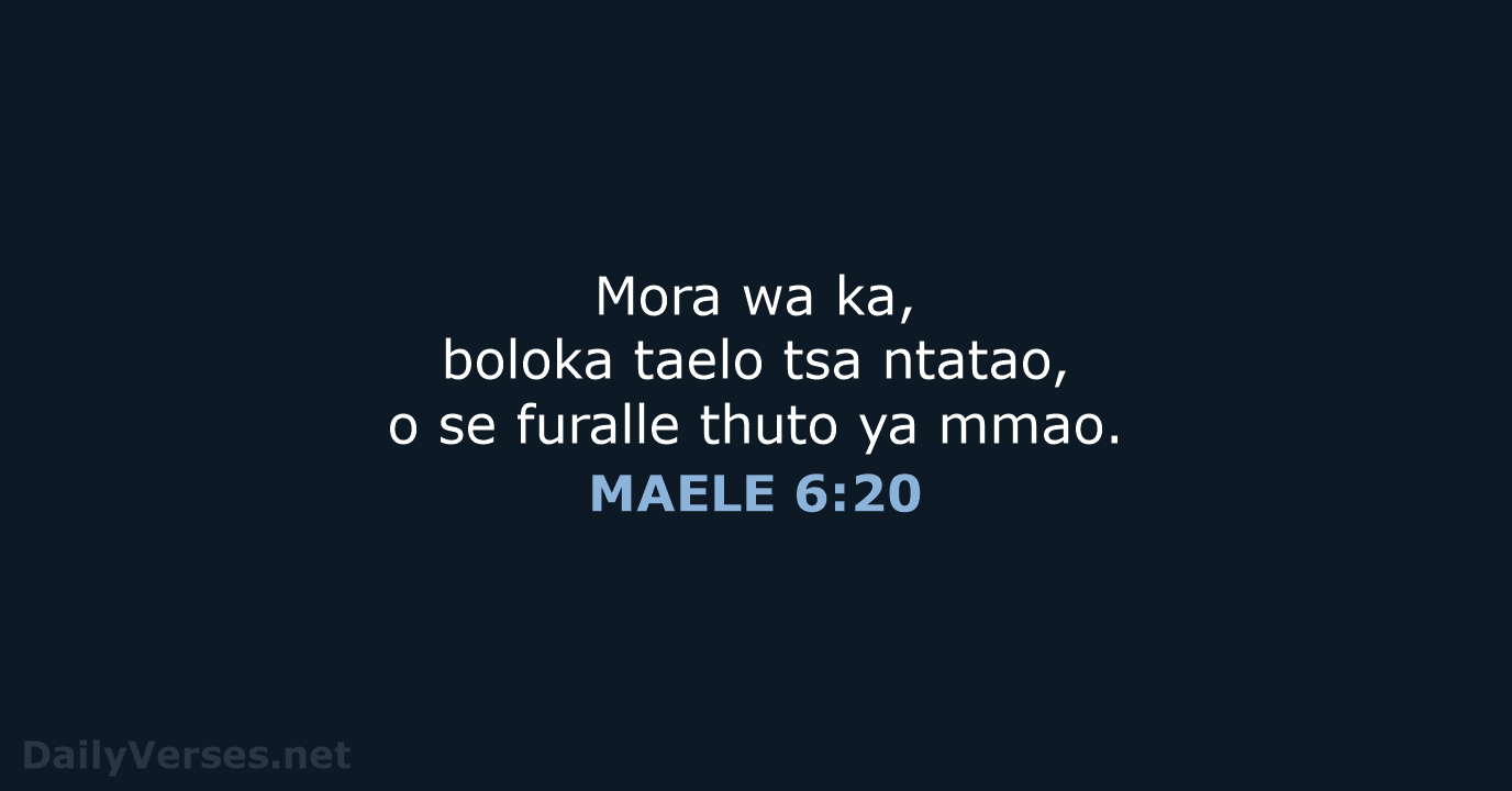 MAELE 6:20 - SSO89