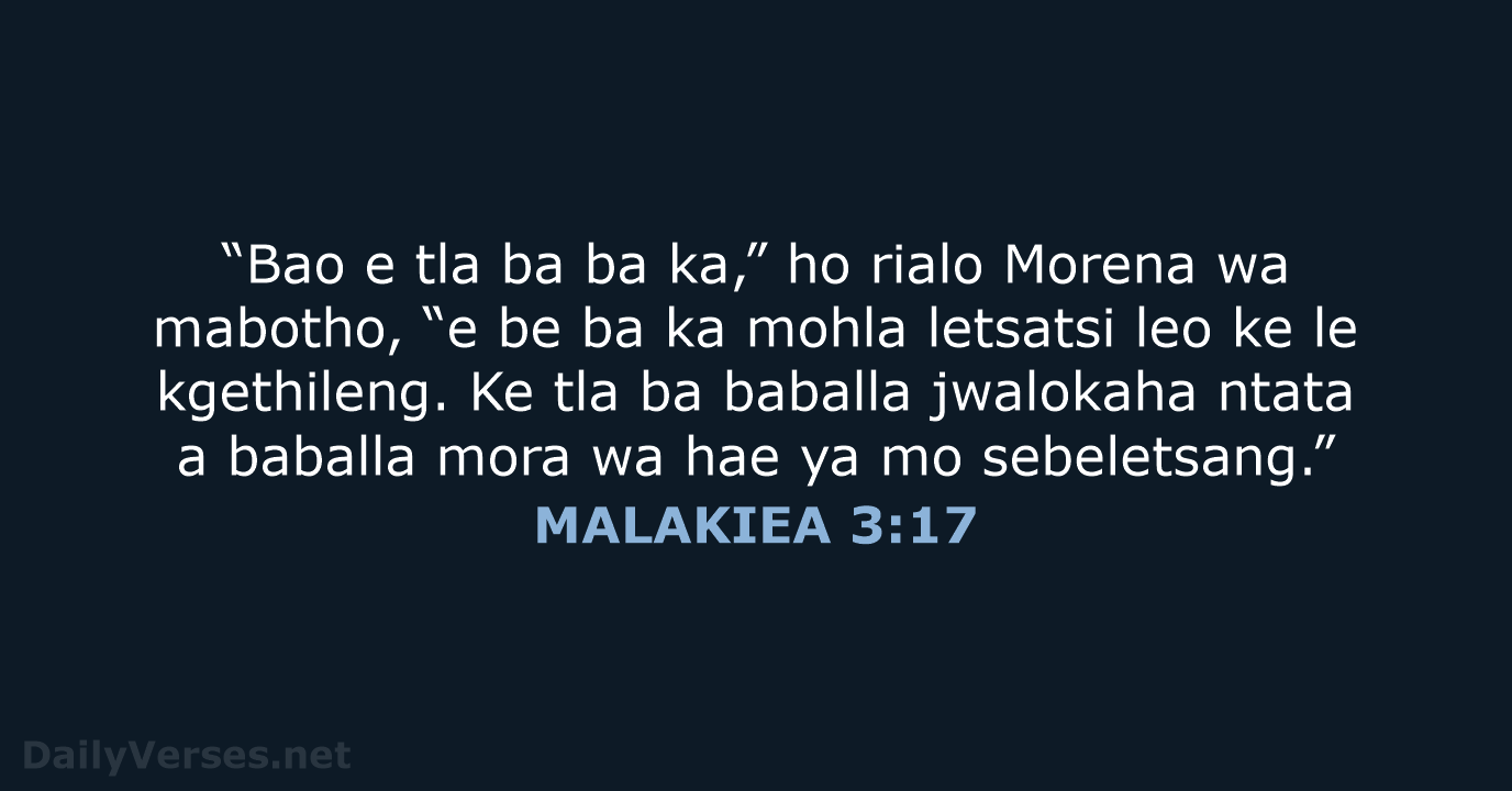 MALAKIEA 3:17 - SSO89