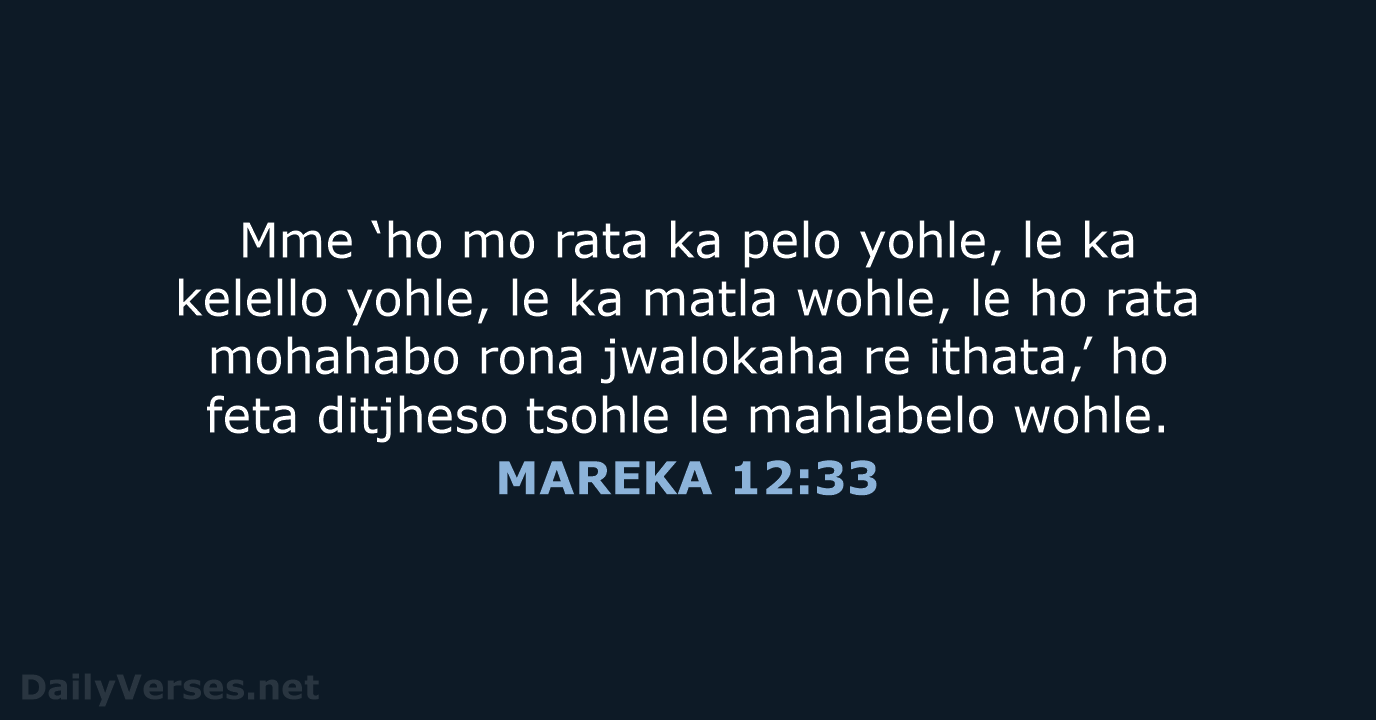 MAREKA 12:33 - SSO89