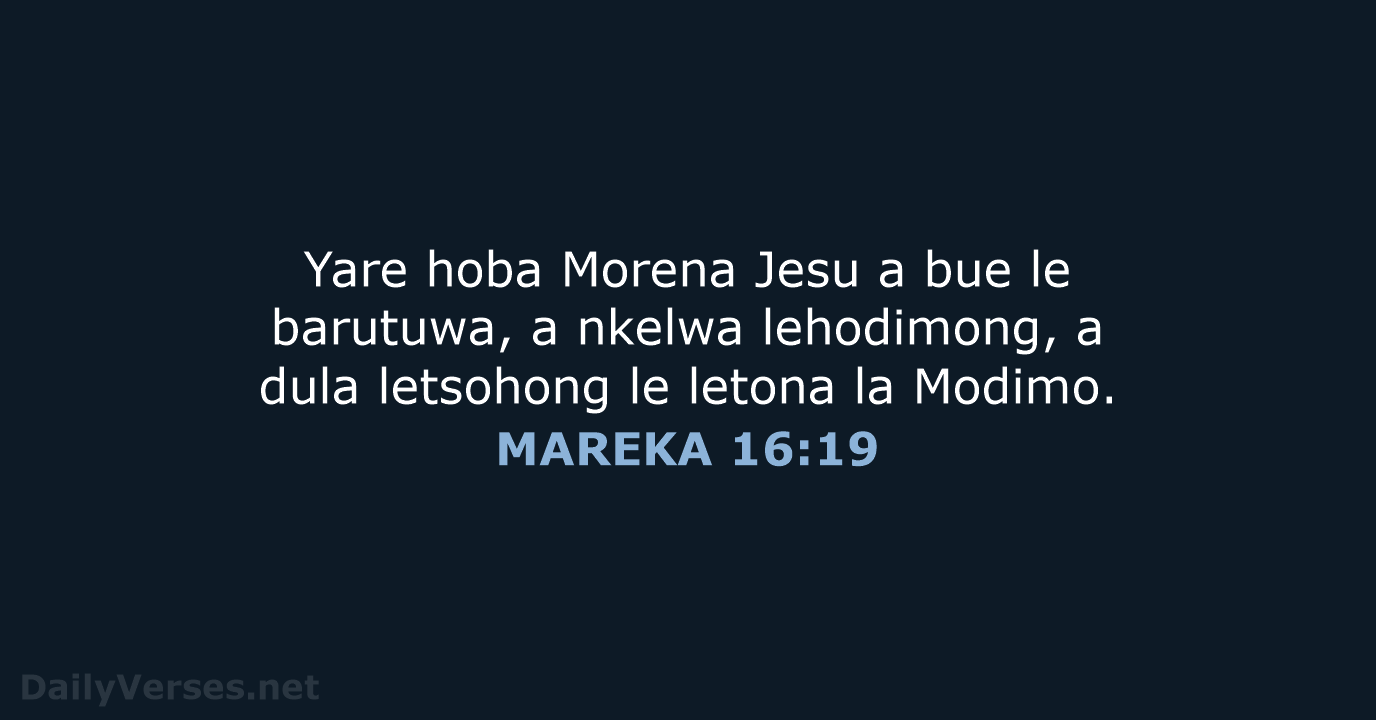 MAREKA 16:19 - SSO89