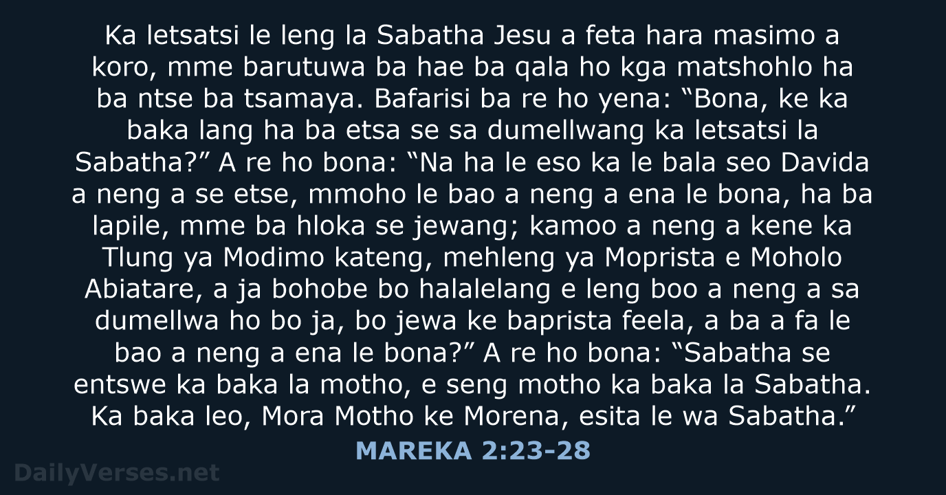 MAREKA 2:23-28 - SSO89