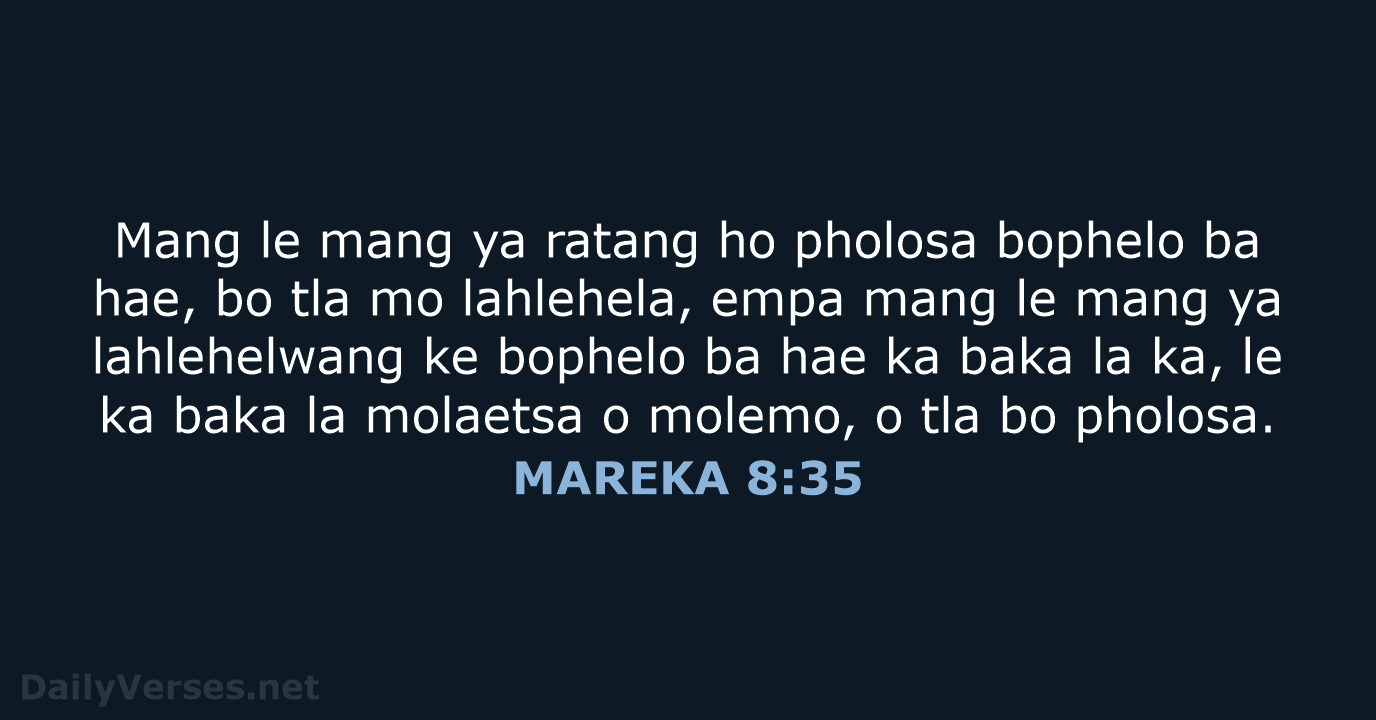 MAREKA 8:35 - SSO89