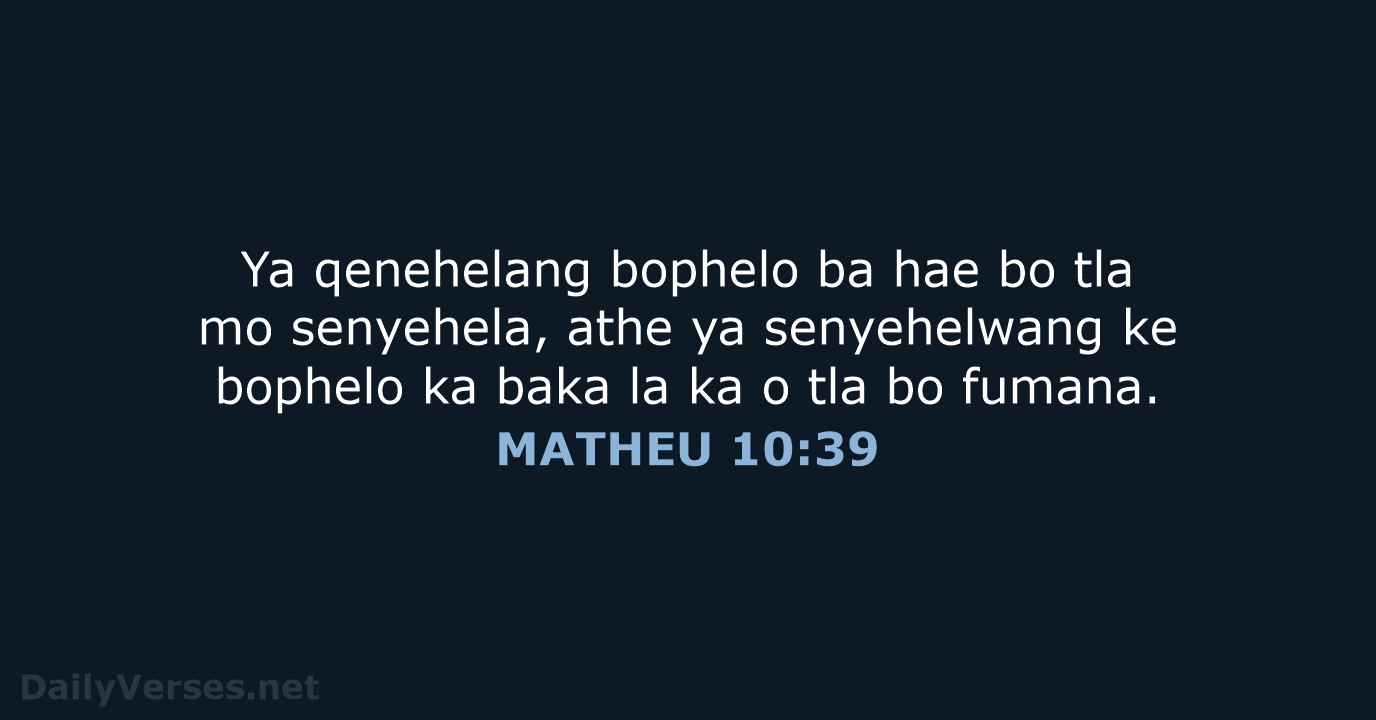 MATHEU 10:39 - SSO89