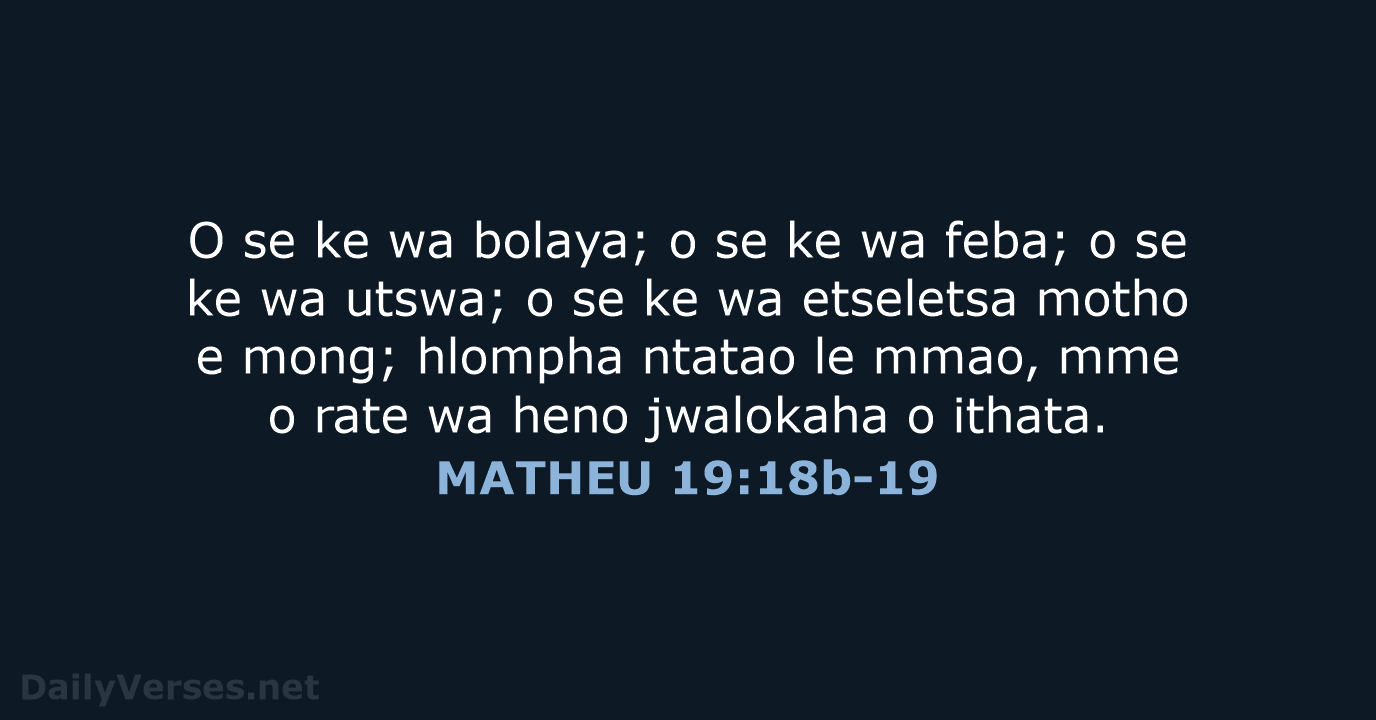MATHEU 19:18b-19 - SSO89