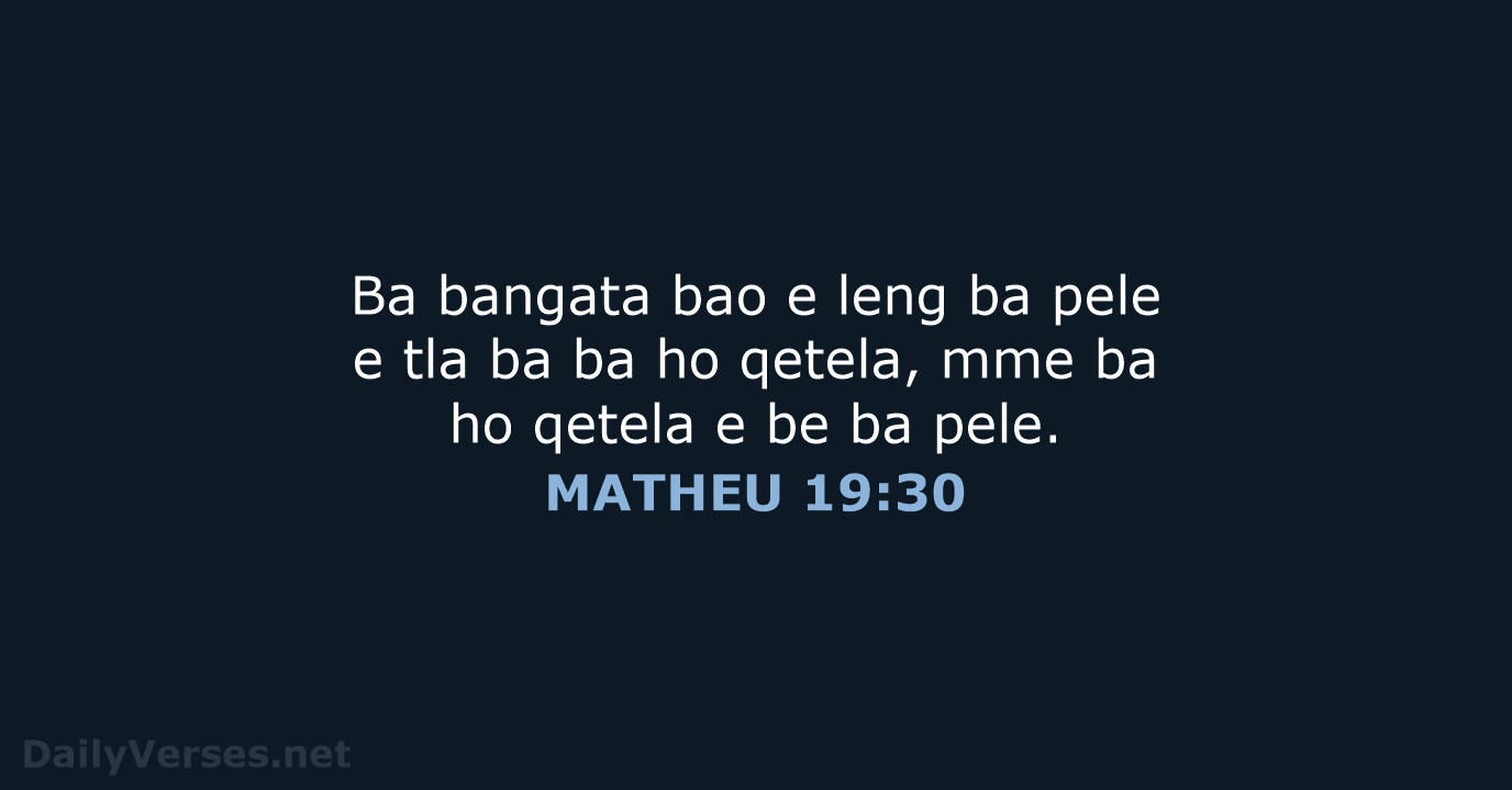 MATHEU 19:30 - SSO89