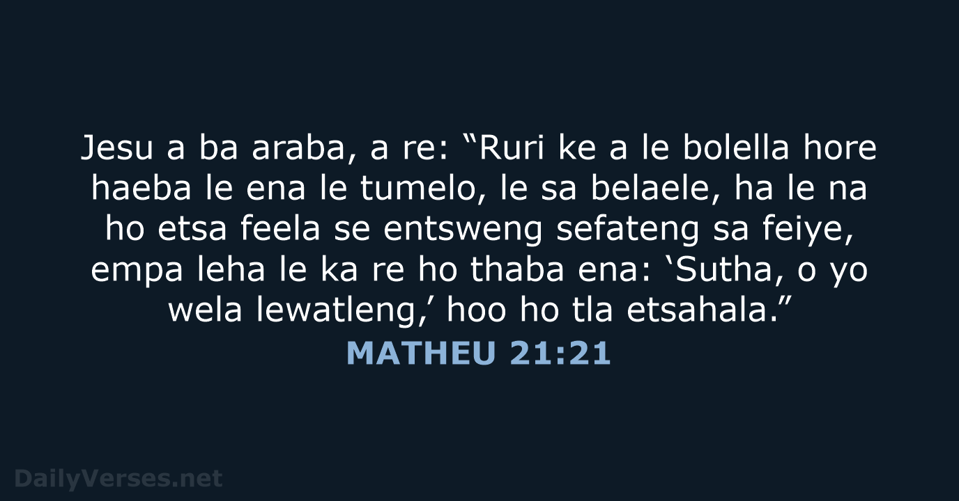 MATHEU 21:21 - SSO89