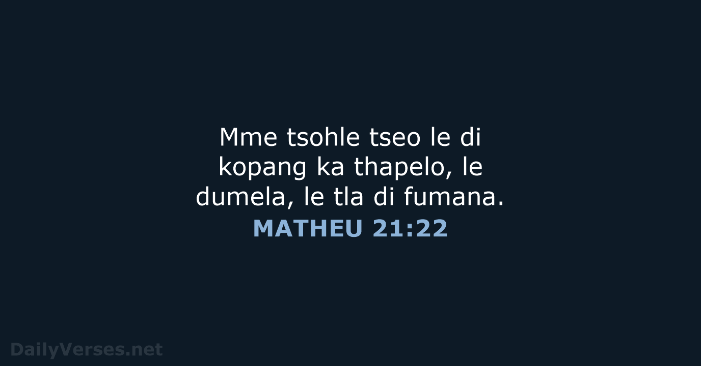 MATHEU 21:22 - SSO89