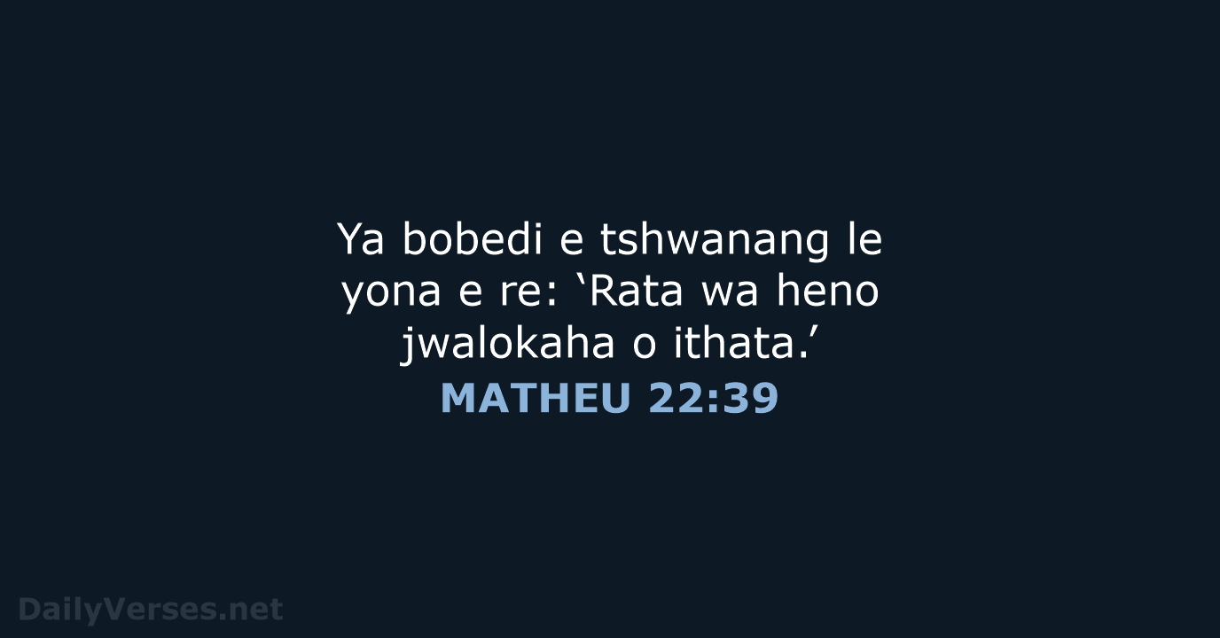 MATHEU 22:39 - SSO89