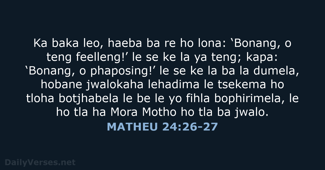 MATHEU 24:26-27 - SSO89
