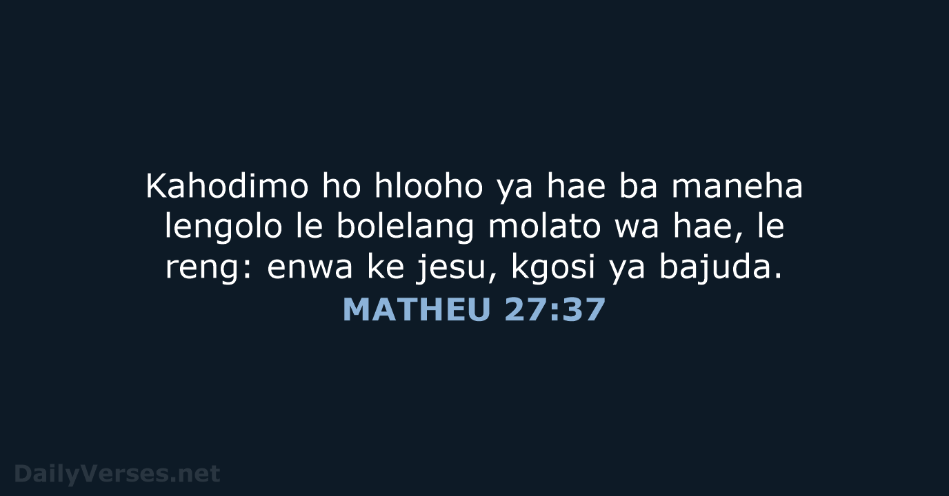 MATHEU 27:37 - SSO89