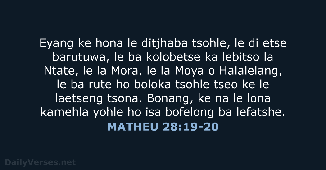 MATHEU 28:19-20 - SSO89