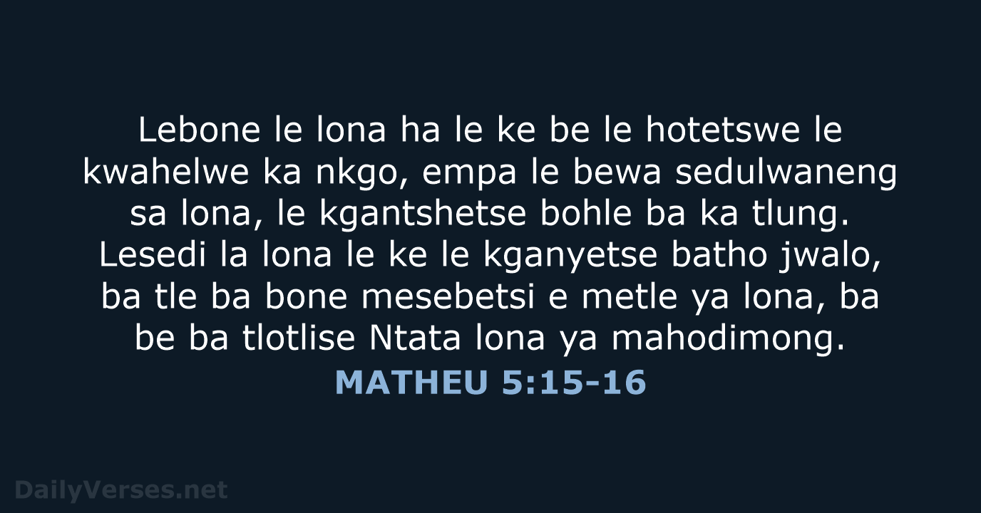 MATHEU 5:15-16 - SSO89