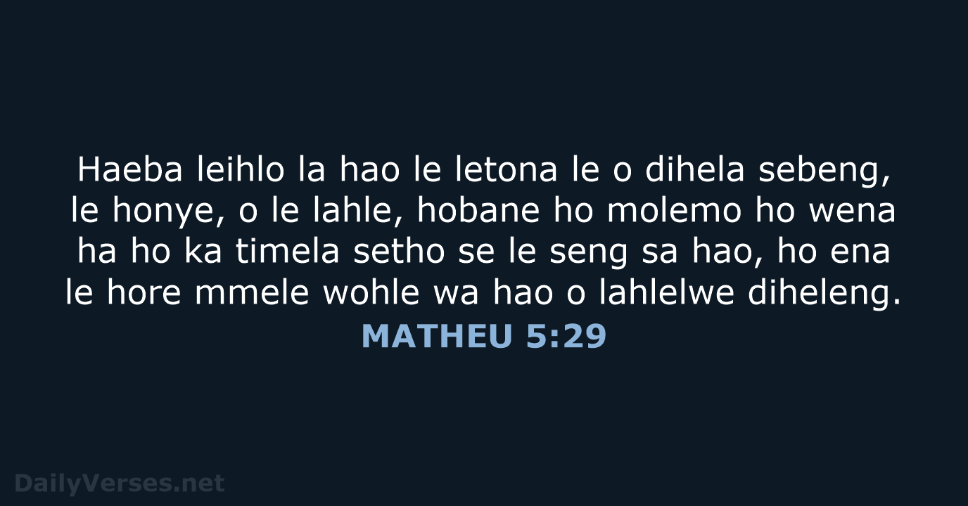 MATHEU 5:29 - SSO89