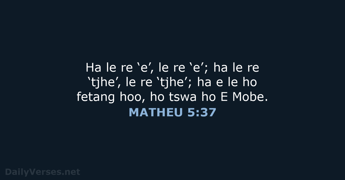 MATHEU 5:37 - SSO89