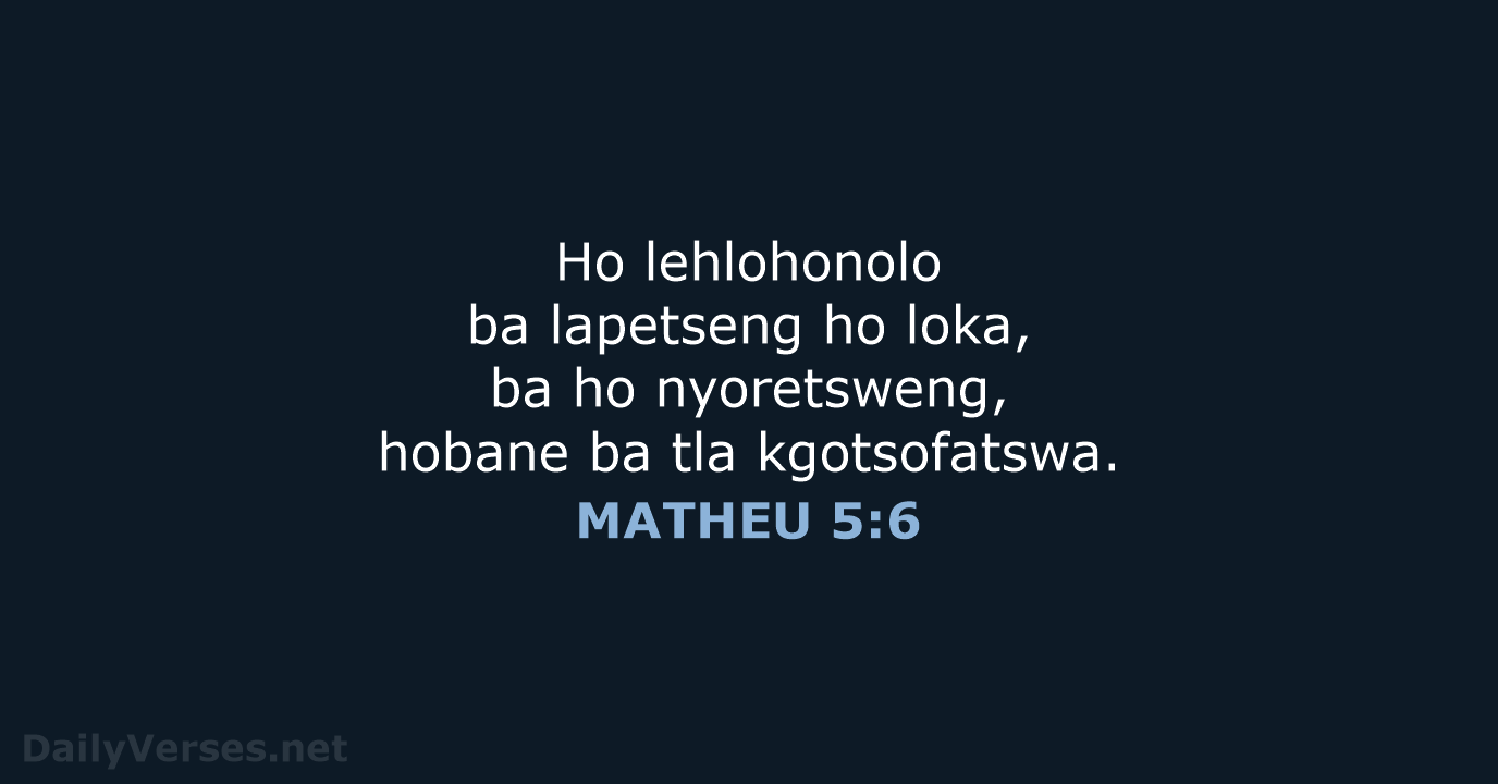 MATHEU 5:6 - SSO89