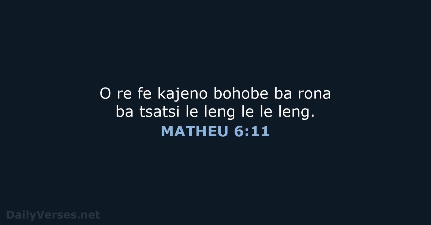 MATHEU 6:11 - SSO89
