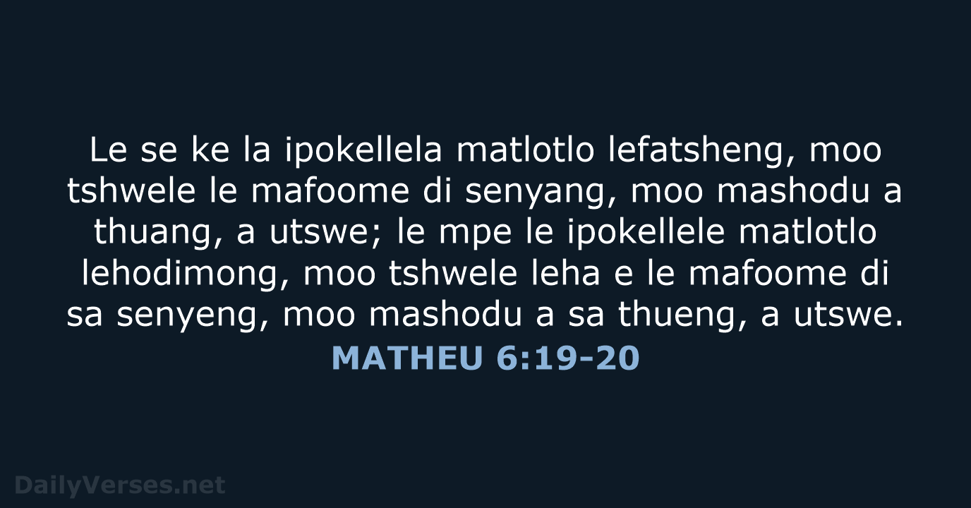 MATHEU 6:19-20 - SSO89