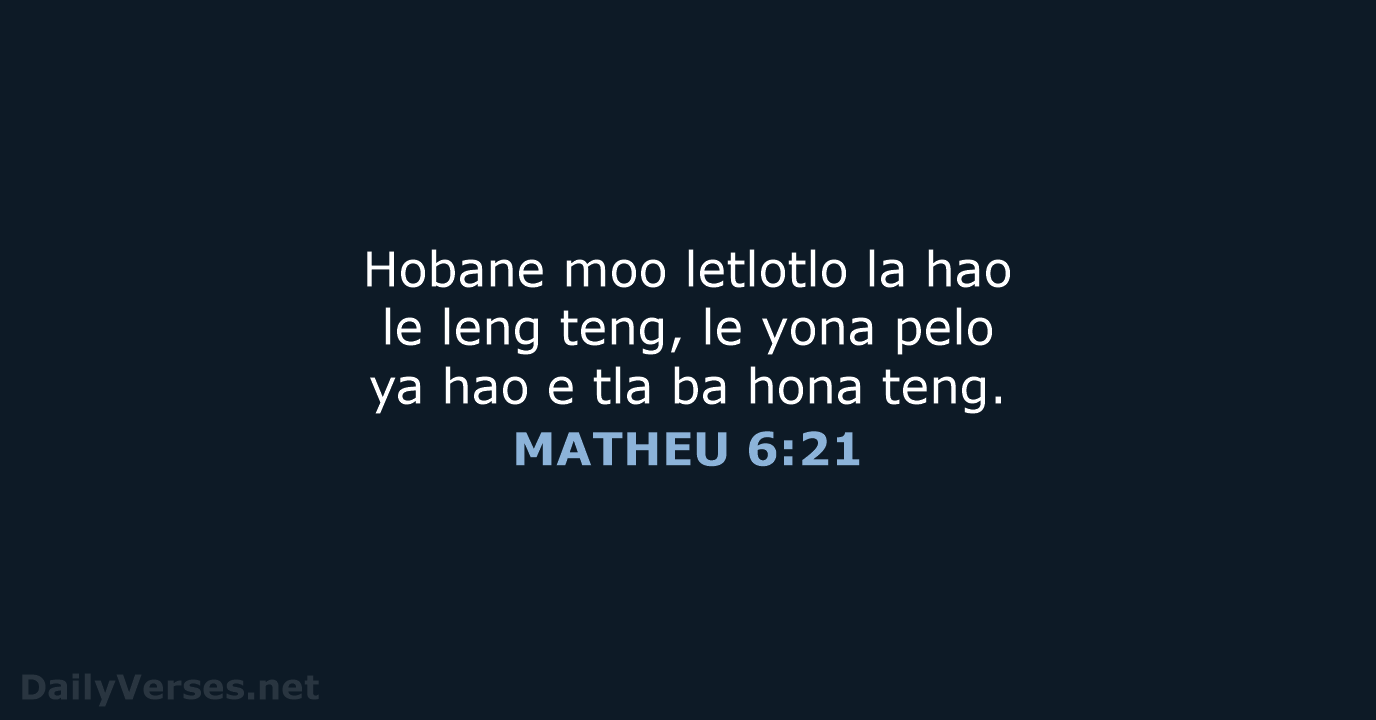 MATHEU 6:21 - SSO89