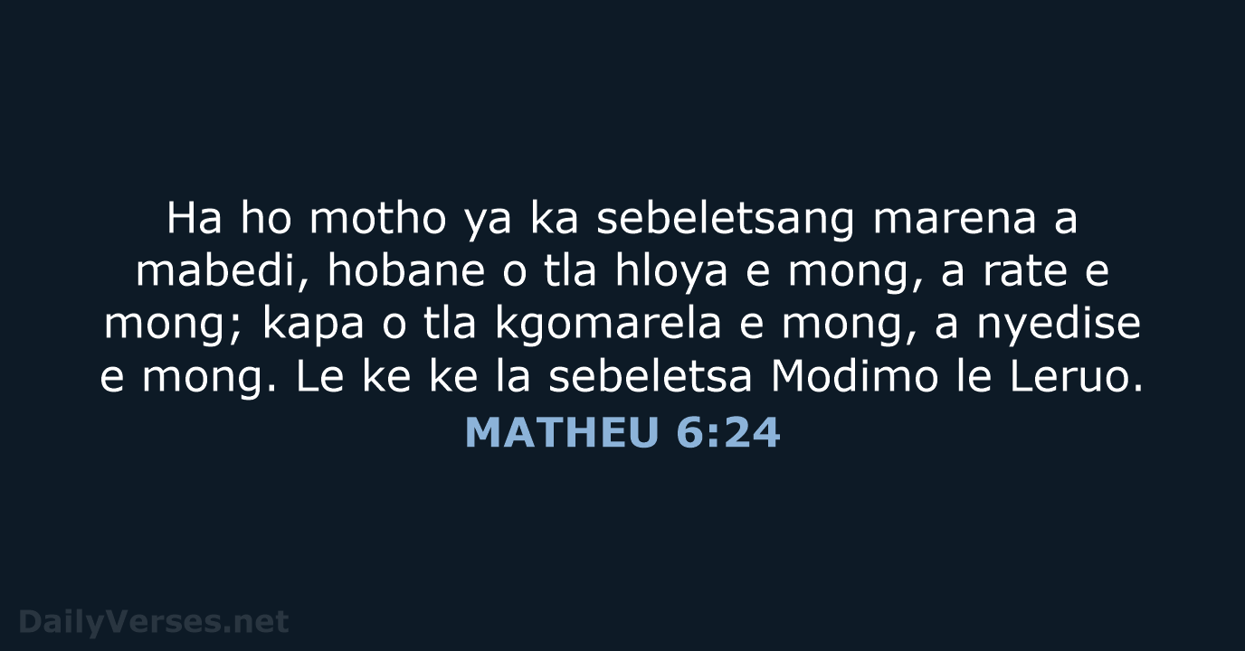 MATHEU 6:24 - SSO89