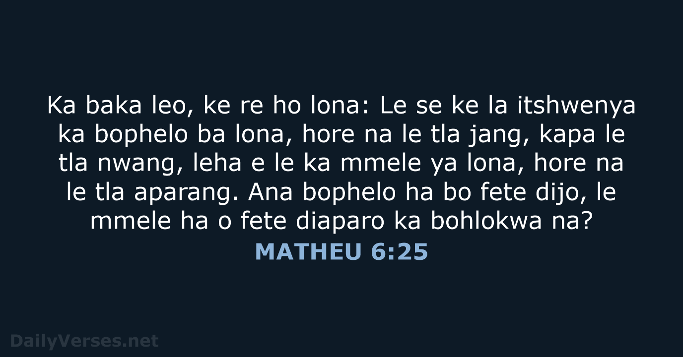 MATHEU 6:25 - SSO89