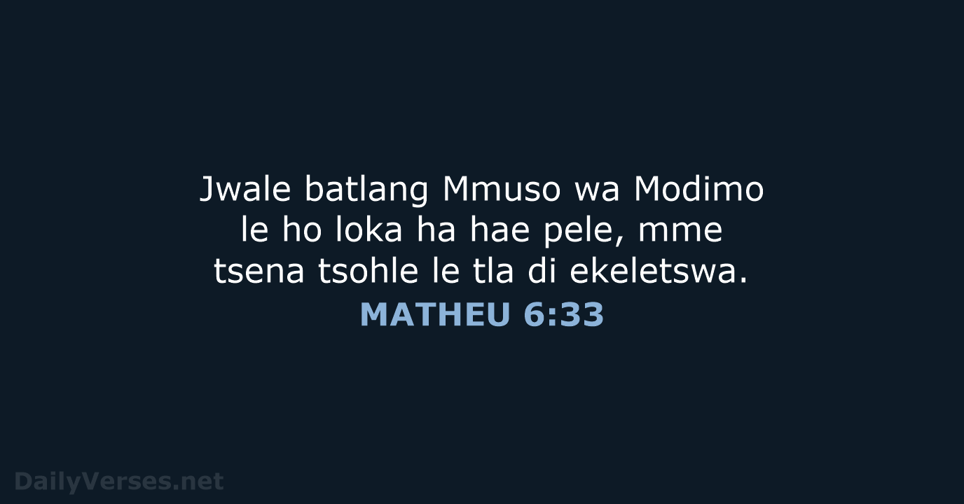 MATHEU 6:33 - SSO89