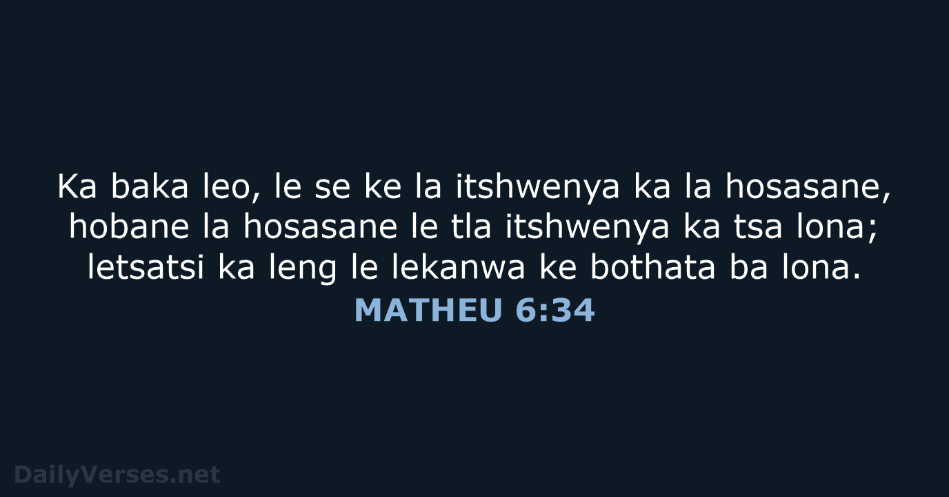 MATHEU 6:34 - SSO89